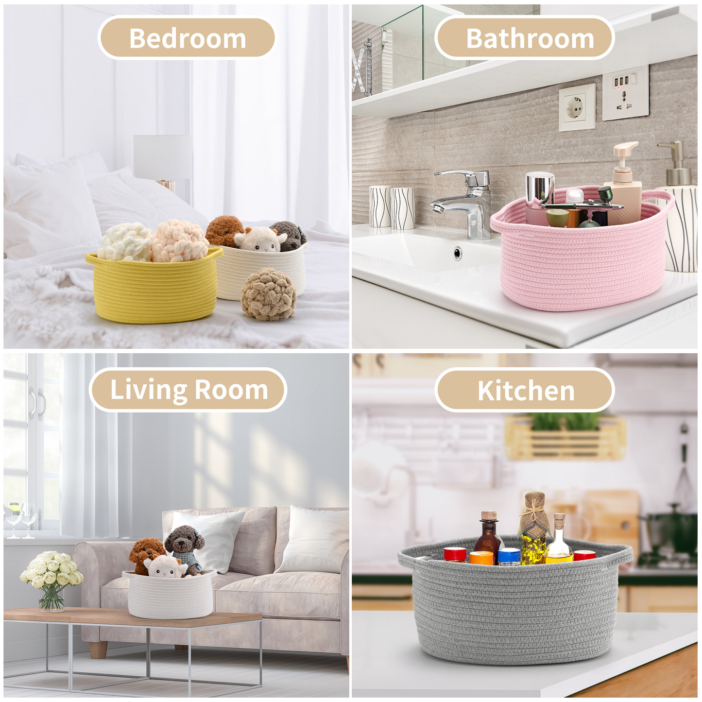 Happyiren Pink Basket – Cute Basket for Girl Women, Perfect for Valentines Day, Baby Shower, Birthdays – Empty Basket for Gifts, Burr, Storage, Nursery, 13 x 8 x 6 inches